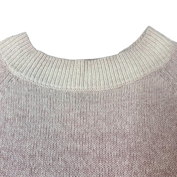 Chaps Womens Ombré Sweater Medium Cotton/Acrylic Blend Pink & Beige - Picture 3 of 6